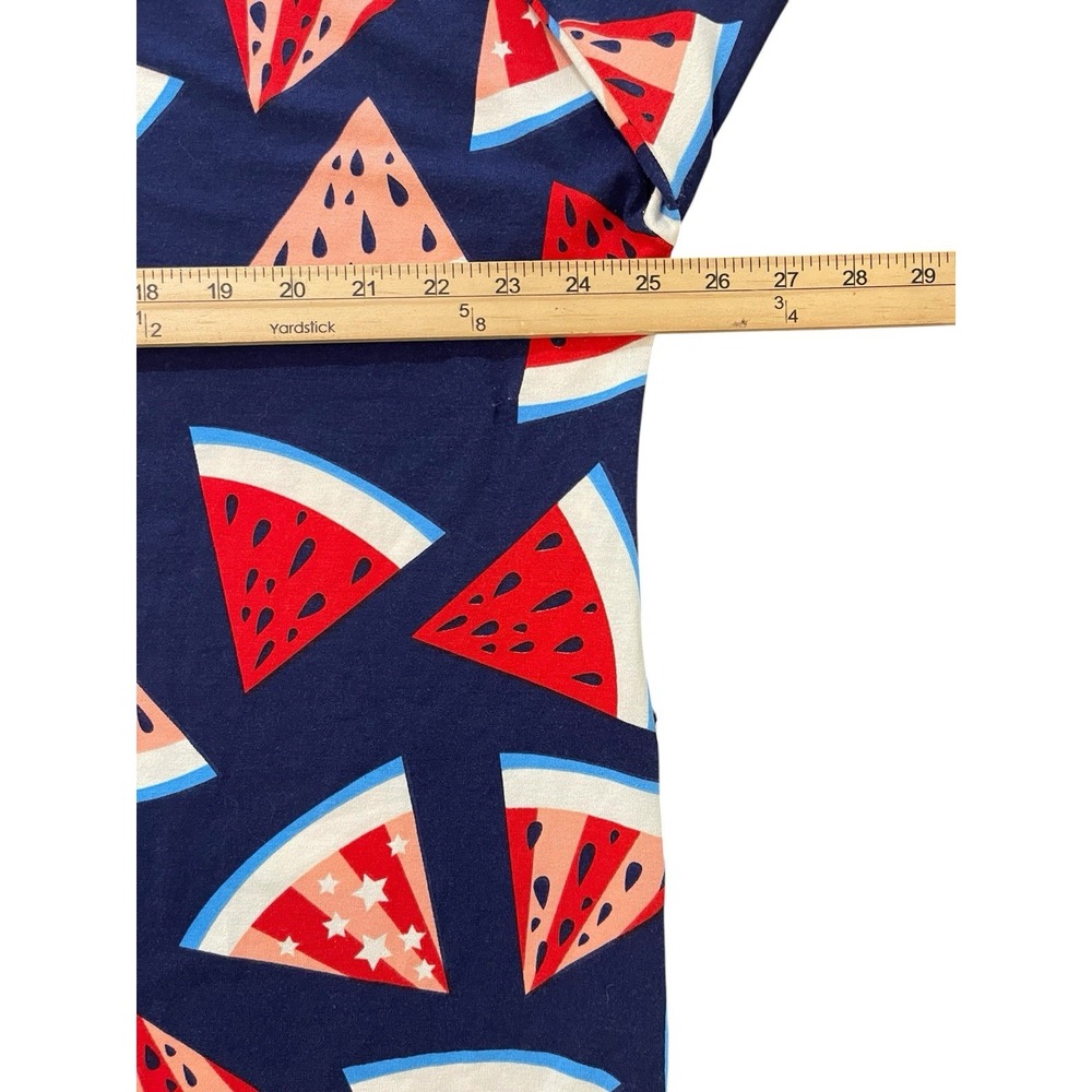 LuLaRoe Medium Women Long Tunic Top Watermelon Print Picnic Summer - Picture 4 of 8